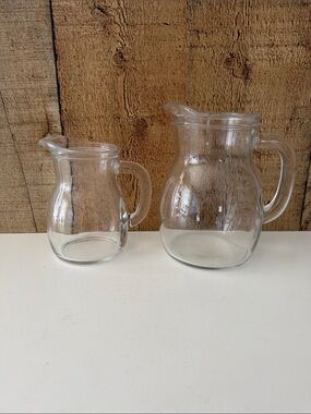 Vintage Bormioli Rocco Bistro 0.25L & 0.5L Glass Pitchers